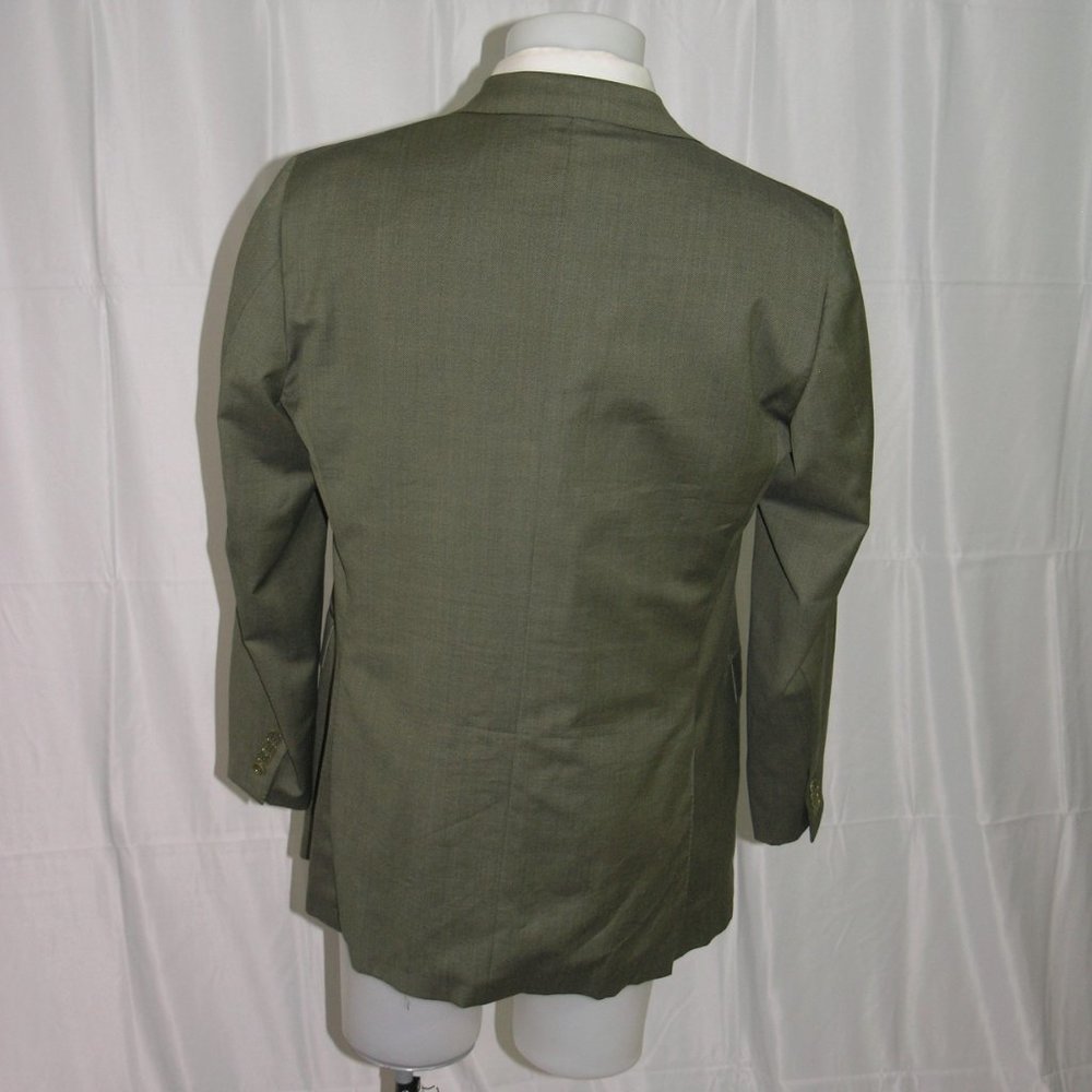 Luciano Barbera Collezioni x Caraceni Green Gabardine Three Roll Two Blazer 44 - Picture 7 of 10